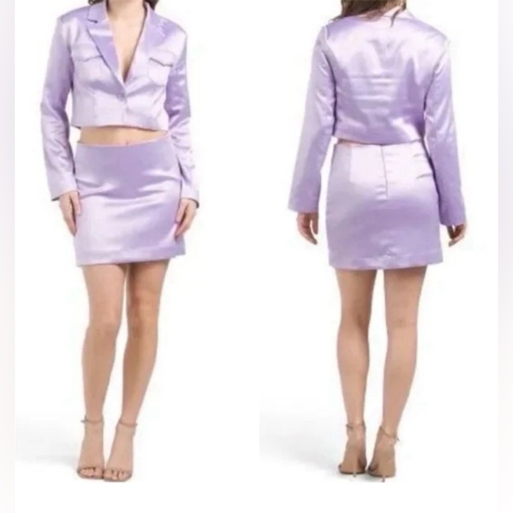 House of Harlow 1960 Lavender Jacket Mini Skirt Set NWOT